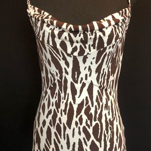 Ruby Rox Brown & White Print Top SZ Medium